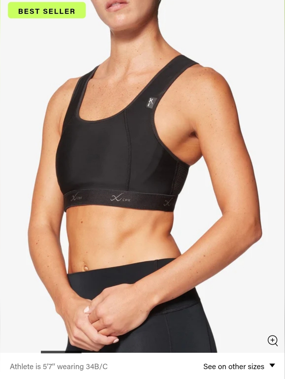 CW-X Black High-Impact Support Sports Bra